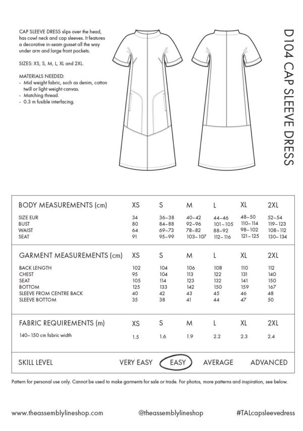 Stoffwechsel Meterweise | cap sleeve dress pattern the assembly line shop 7 1800x1800 e1643711902304