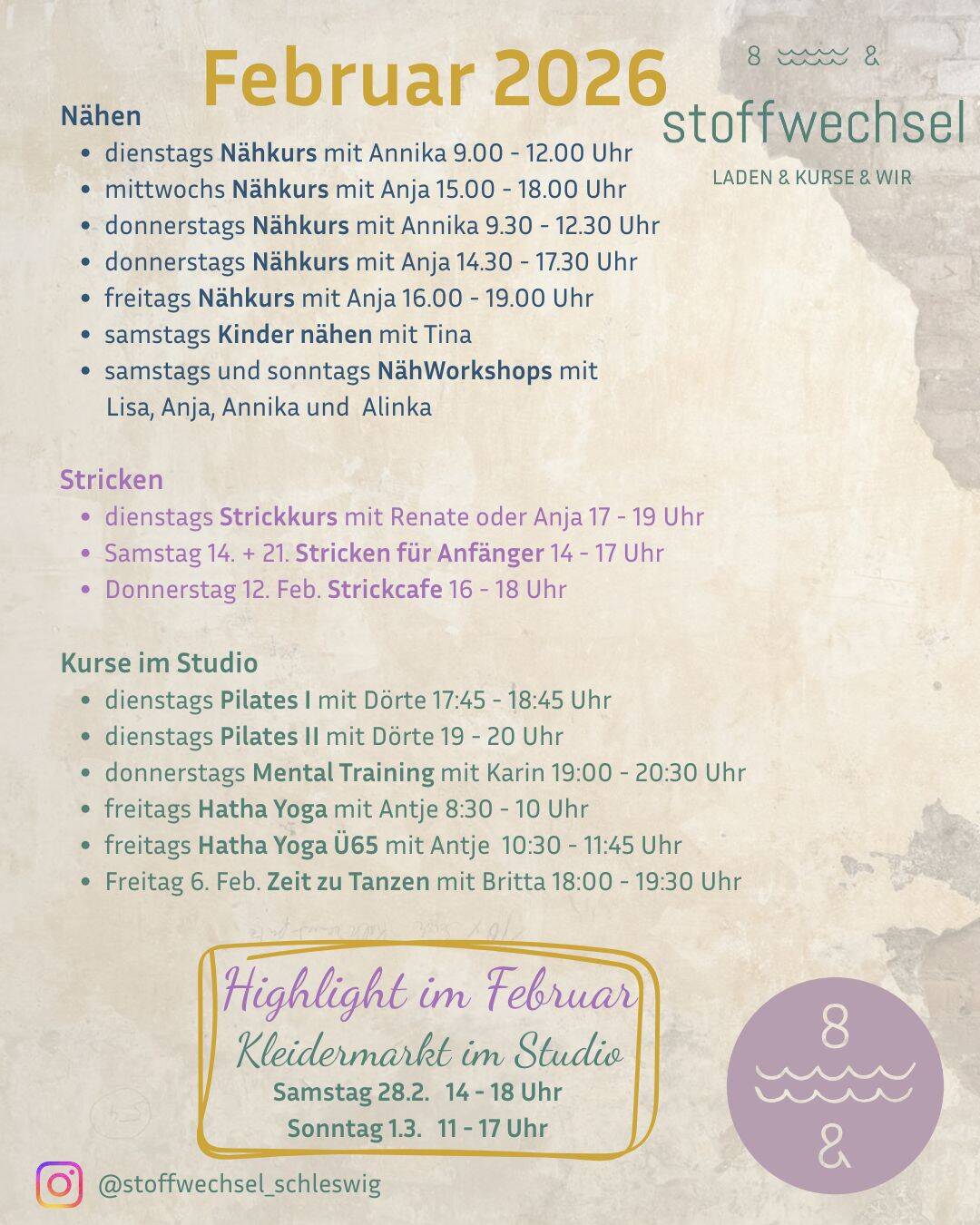 Stoffwechsel Meterweise | Uebersicht Februar