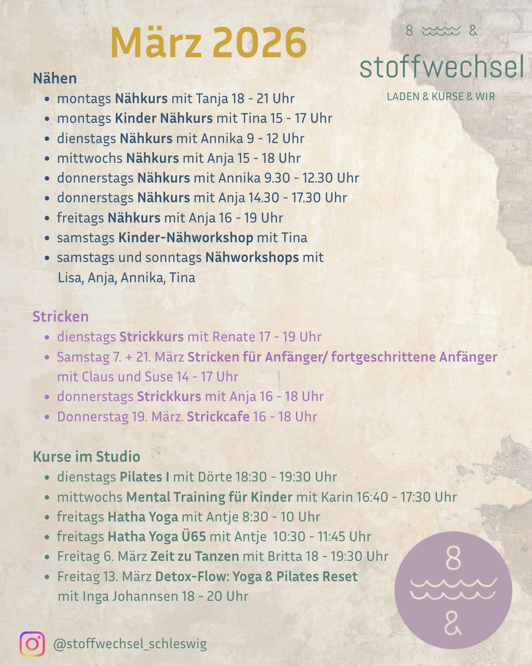 Stoffwechsel Meterweise | unsere KursangeboteMaerz